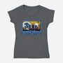 Great Wave Of Nostalgia Tape-Womens-V-Neck-Tee-tobefonseca