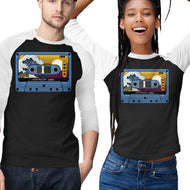 Great Wave Of Nostalgia Tape-Unisex-Baseball-Tee-tobefonseca