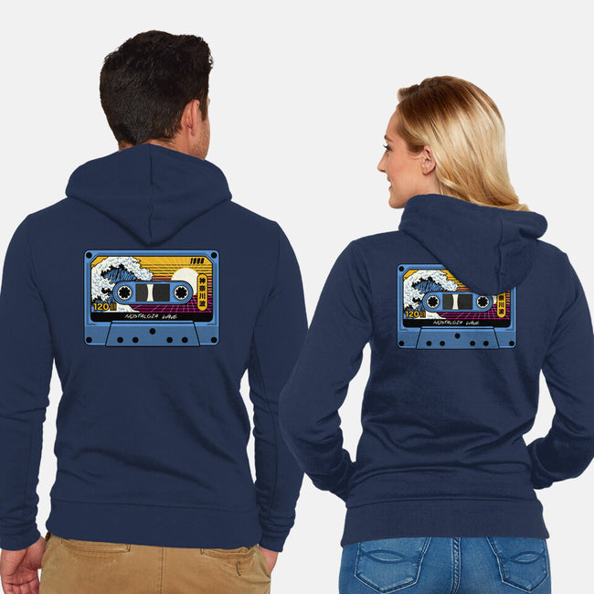 Great Wave Of Nostalgia Tape-Unisex-Zip-Up-Sweatshirt-tobefonseca