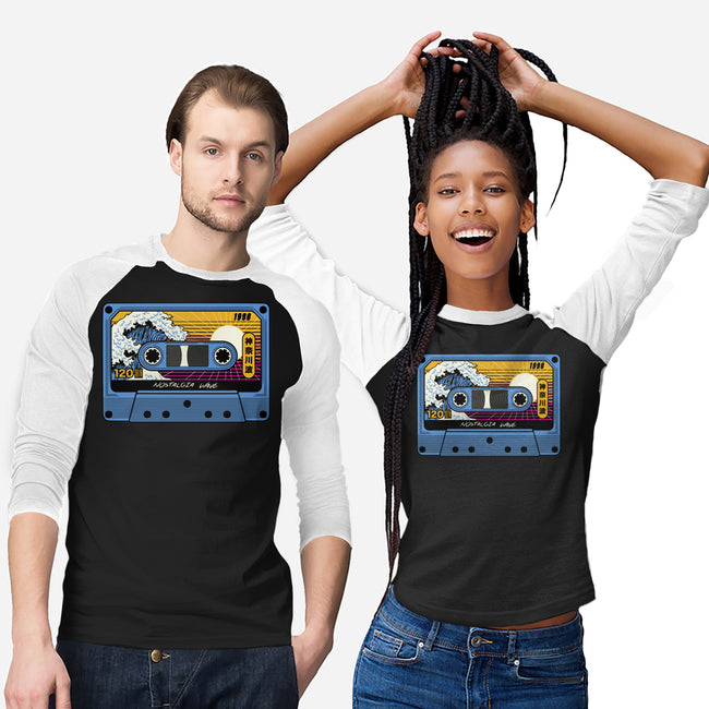 Great Wave Of Nostalgia Tape-Unisex-Baseball-Tee-tobefonseca