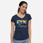 Great Wave Of Nostalgia Tape-Womens-V-Neck-Tee-tobefonseca