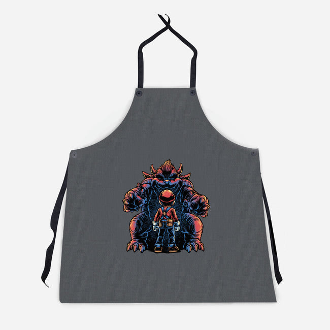 Encounter In The Castle-Unisex-Kitchen-Apron-glitchygorilla