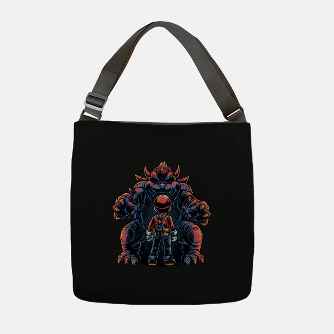 Encounter In The Castle-None-Adjustable Tote-Bag-glitchygorilla