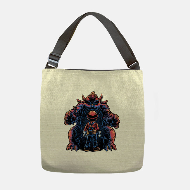 Encounter In The Castle-None-Adjustable Tote-Bag-glitchygorilla
