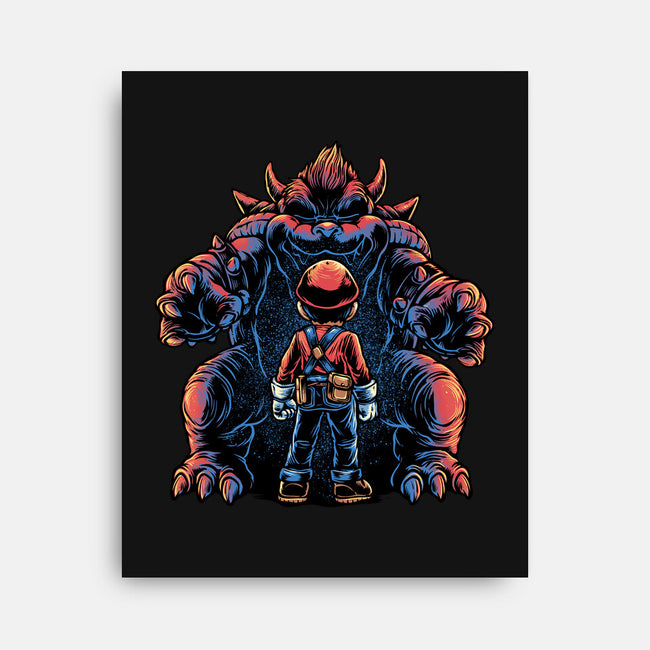 Encounter In The Castle-None-Stretched-Canvas-glitchygorilla