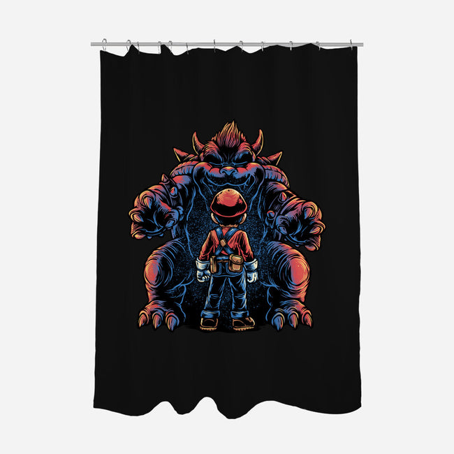 Encounter In The Castle-None-Polyester-Shower Curtain-glitchygorilla