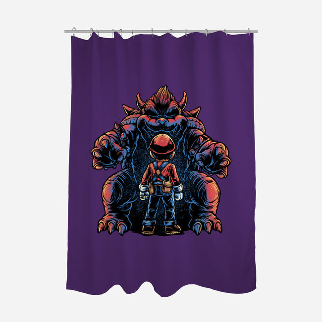 Encounter In The Castle-None-Polyester-Shower Curtain-glitchygorilla