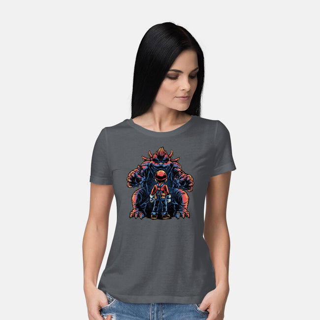 Encounter In The Castle-Womens-Basic-Tee-glitchygorilla