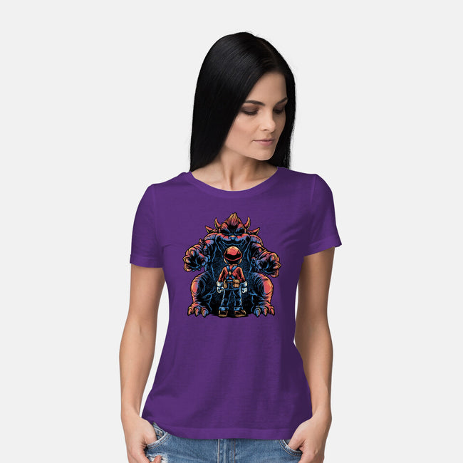 Encounter In The Castle-Womens-Basic-Tee-glitchygorilla