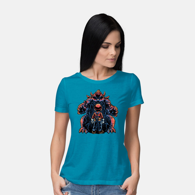 Encounter In The Castle-Womens-Basic-Tee-glitchygorilla