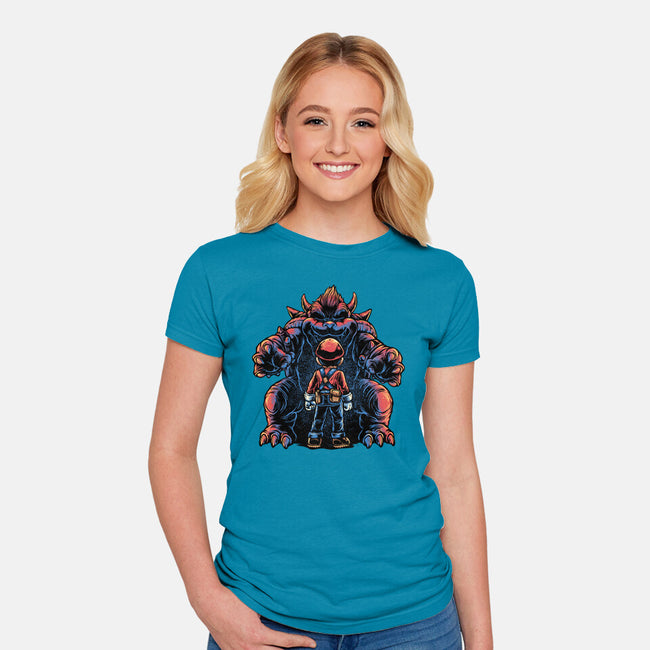 Encounter In The Castle-Womens-Fitted-Tee-glitchygorilla