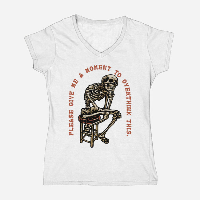 A Moment To Overthink-Womens-V-Neck-Tee-glitchygorilla