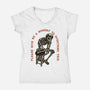 A Moment To Overthink-Womens-V-Neck-Tee-glitchygorilla