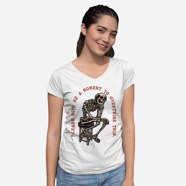 A Moment To Overthink-Womens-V-Neck-Tee-glitchygorilla