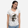 A Moment To Overthink-Womens-V-Neck-Tee-glitchygorilla