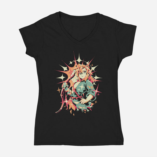 Kingdom Boy-Womens-V-Neck-Tee-ilustrata