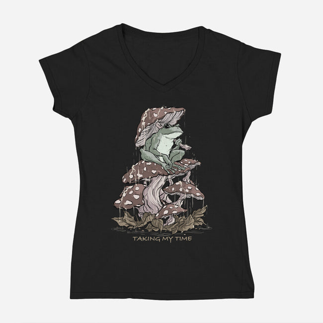 Taking My Time-Womens-V-Neck-Tee-fanfabio
