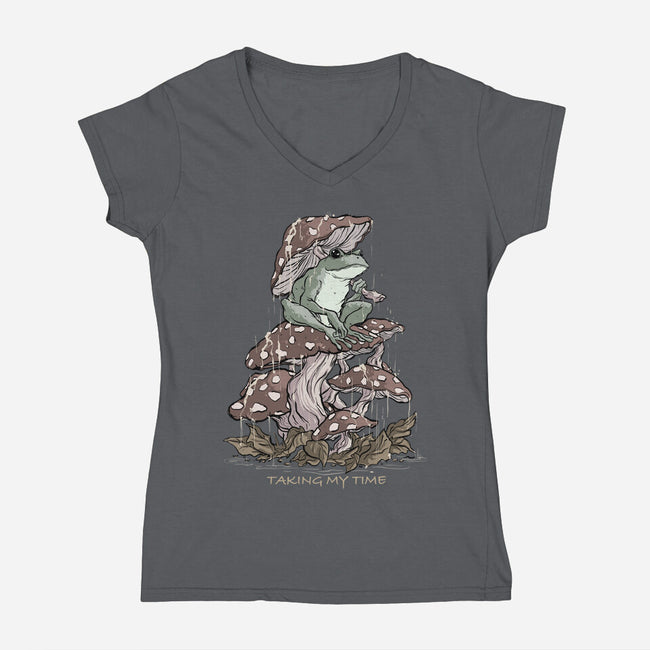 Taking My Time-Womens-V-Neck-Tee-fanfabio