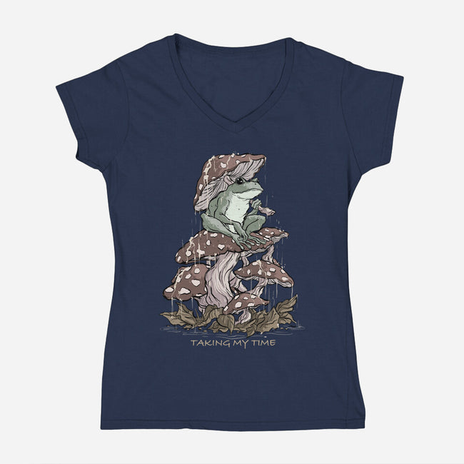 Taking My Time-Womens-V-Neck-Tee-fanfabio