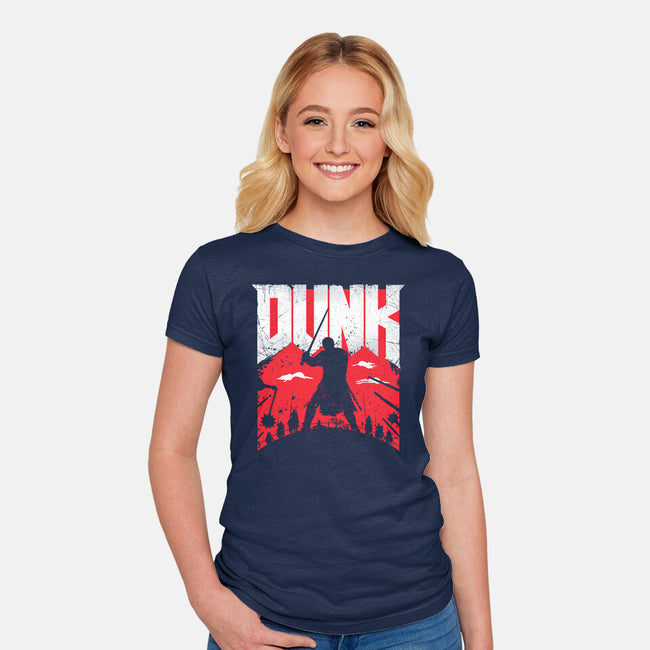 Slayer Dunk-Womens-Fitted-Tee-rocketman_art