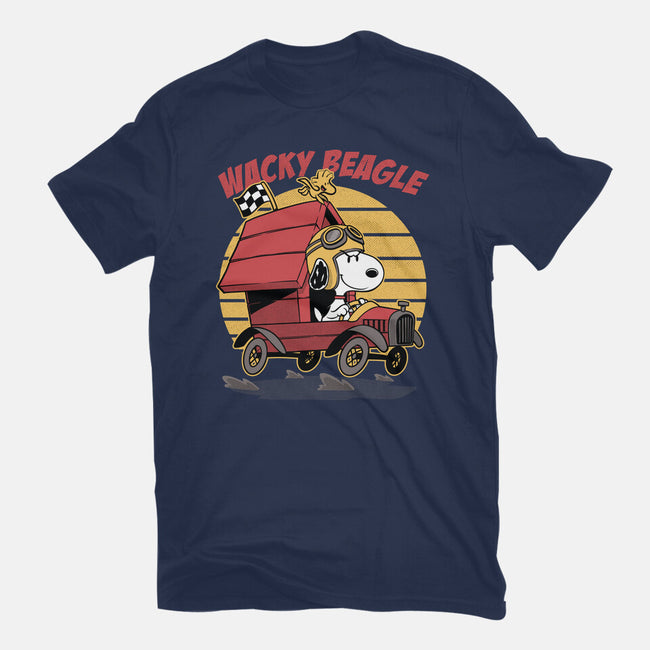 Wacky Beagle Car-Mens-Heavyweight-Tee-Studio Mootant