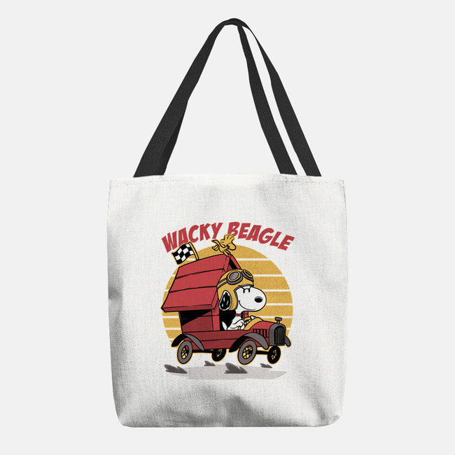 Wacky Beagle Car-None-Basic Tote-Bag-Studio Mootant