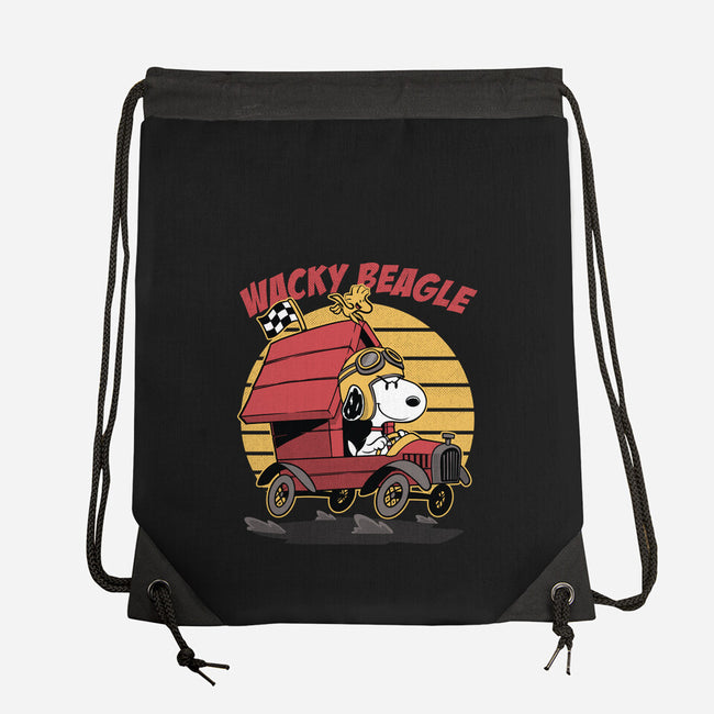 Wacky Beagle Car-None-Drawstring-Bag-Studio Mootant