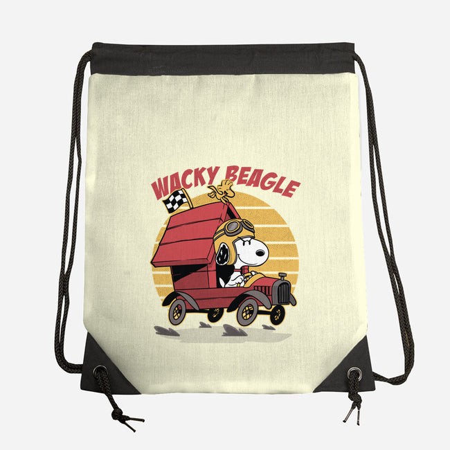 Wacky Beagle Car-None-Drawstring-Bag-Studio Mootant