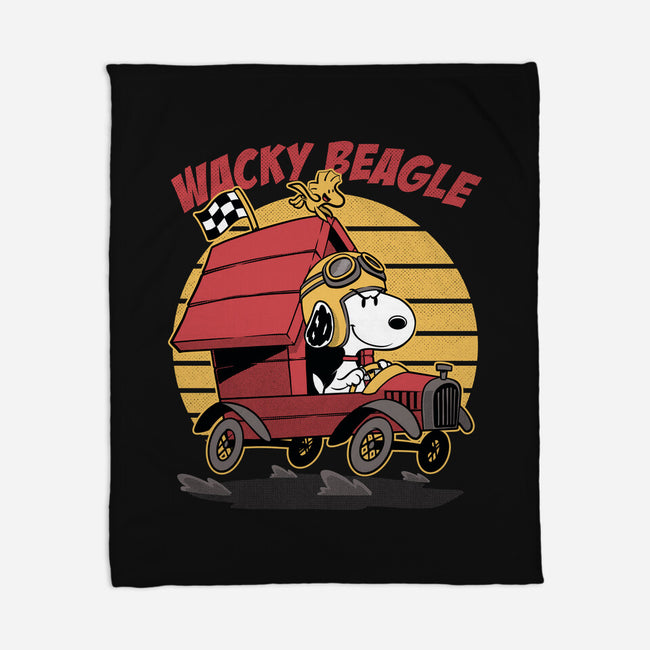 Wacky Beagle Car-None-Fleece-Blanket-Studio Mootant