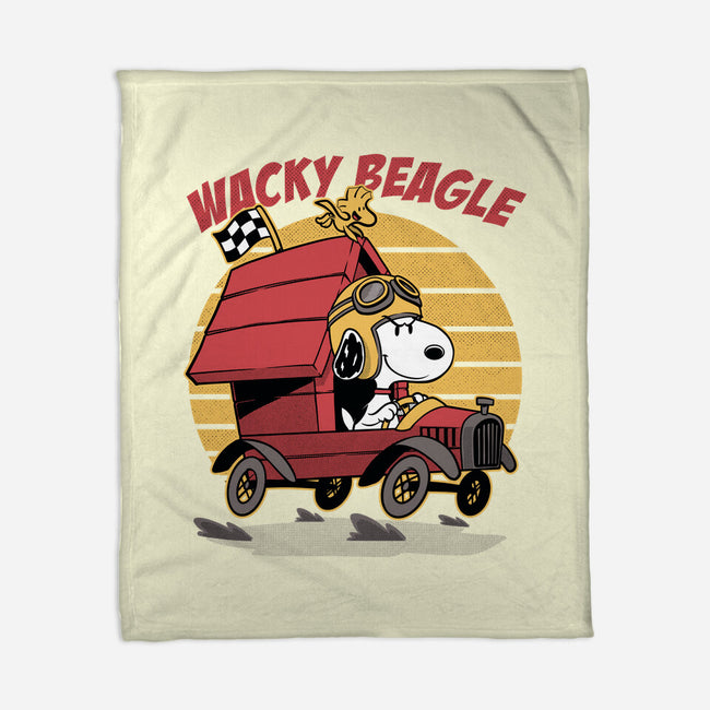 Wacky Beagle Car-None-Fleece-Blanket-Studio Mootant