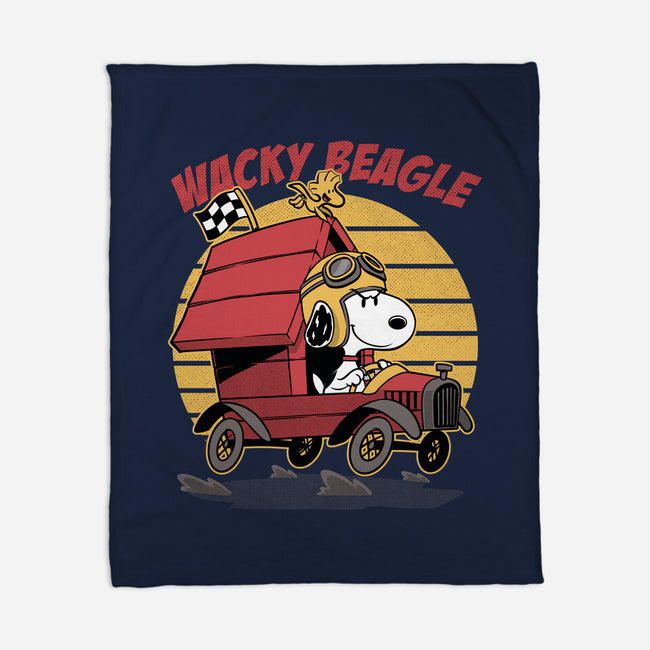 Wacky Beagle Car-None-Fleece-Blanket-Studio Mootant