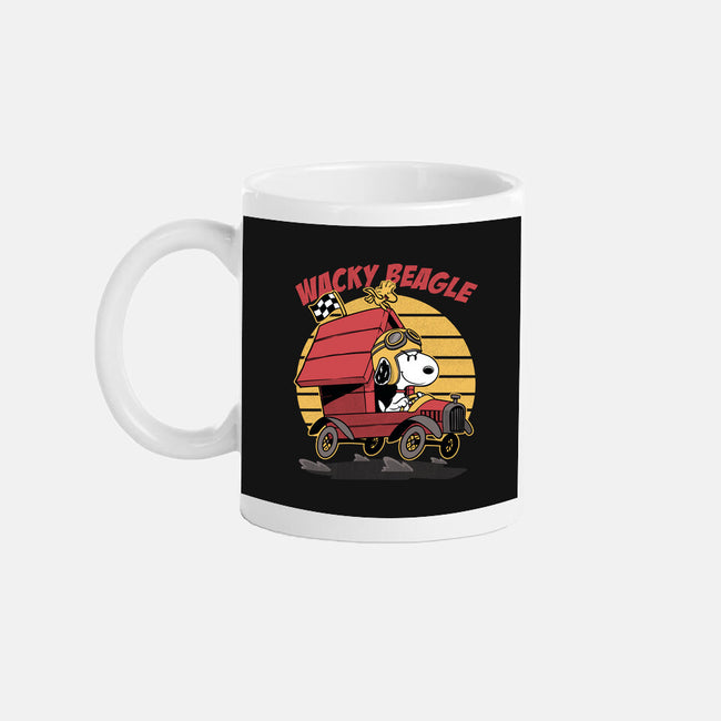 Wacky Beagle Car-None-Mug-Drinkware-Studio Mootant