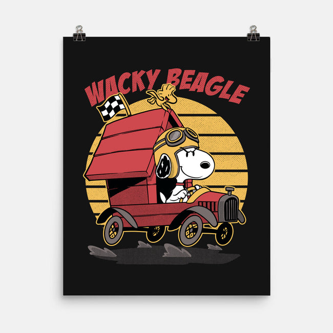 Wacky Beagle Car-None-Matte-Poster-Studio Mootant