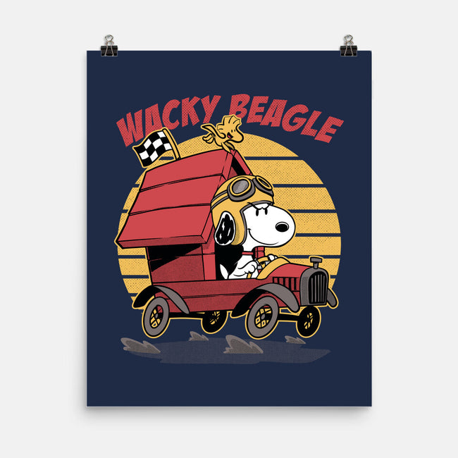 Wacky Beagle Car-None-Matte-Poster-Studio Mootant