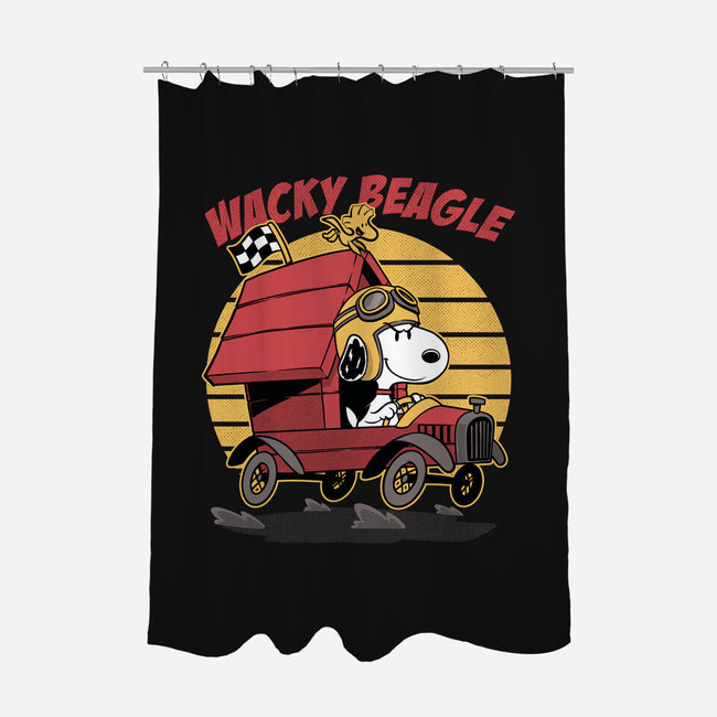 Wacky Beagle Car-None-Polyester-Shower Curtain-Studio Mootant