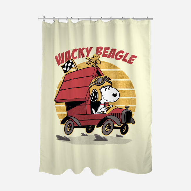 Wacky Beagle Car-None-Polyester-Shower Curtain-Studio Mootant