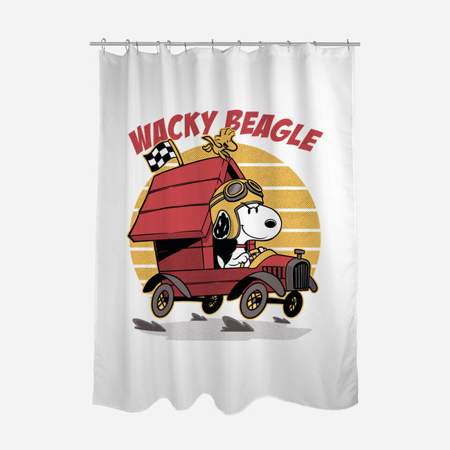 Wacky Beagle Car-None-Polyester-Shower Curtain-Studio Mootant