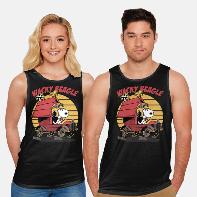 Wacky Beagle Car-Unisex-Basic-Tank-Studio Mootant