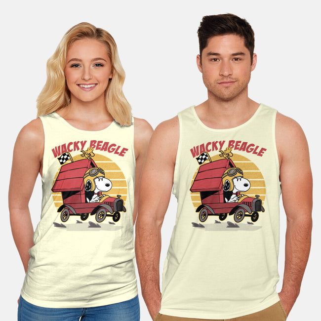 Wacky Beagle Car-Unisex-Basic-Tank-Studio Mootant