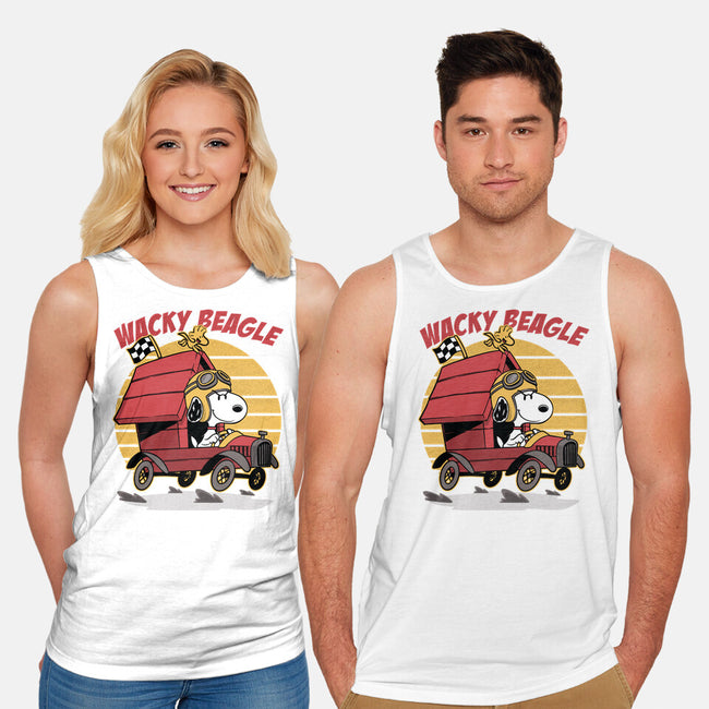 Wacky Beagle Car-Unisex-Basic-Tank-Studio Mootant