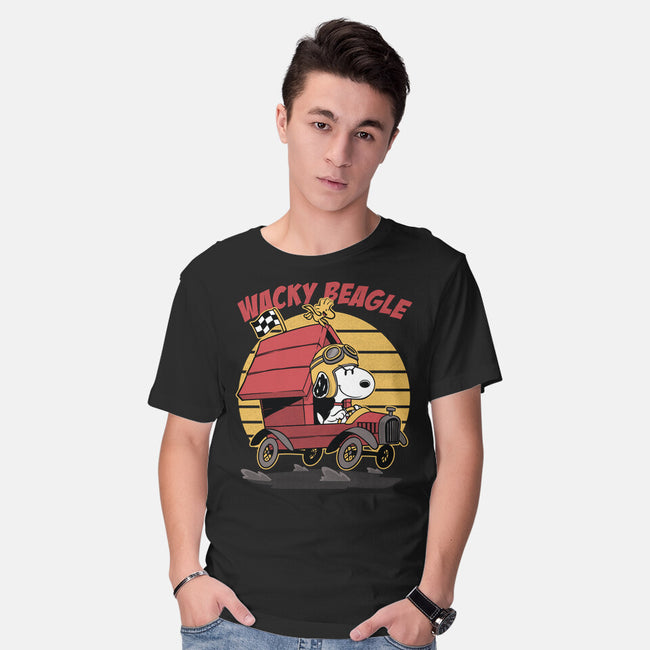 Wacky Beagle Car-Mens-Basic-Tee-Studio Mootant