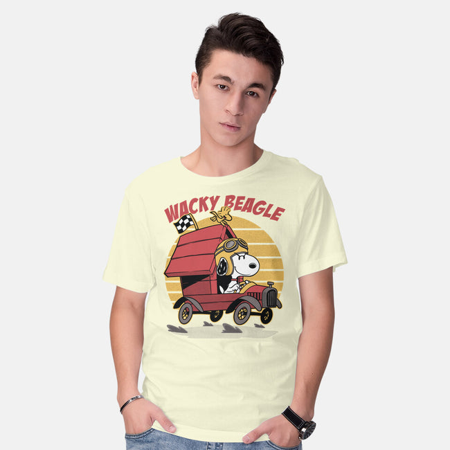 Wacky Beagle Car-Mens-Basic-Tee-Studio Mootant