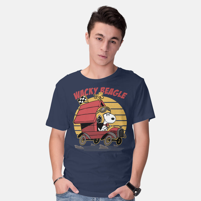Wacky Beagle Car-Mens-Basic-Tee-Studio Mootant
