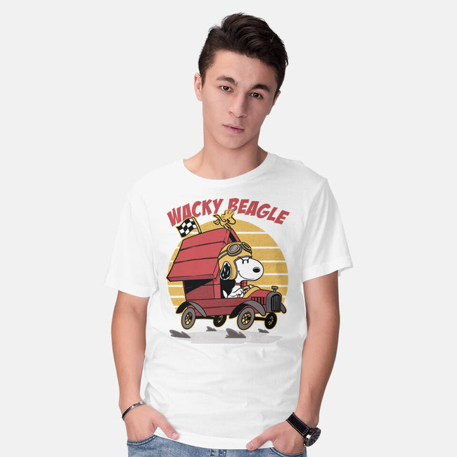 Wacky Beagle Car-Mens-Basic-Tee-Studio Mootant
