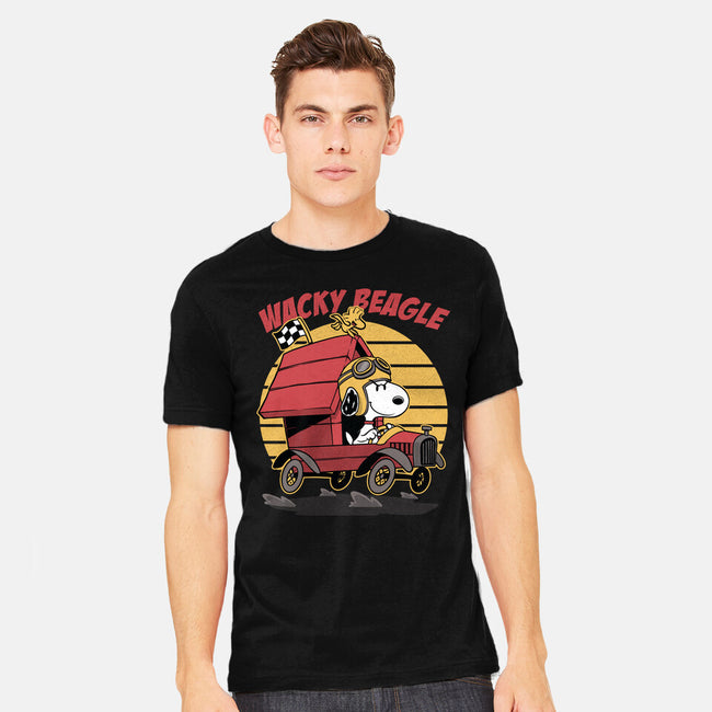 Wacky Beagle Car-Mens-Heavyweight-Tee-Studio Mootant