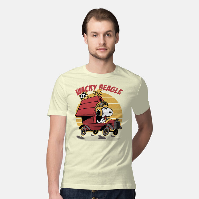 Wacky Beagle Car-Mens-Premium-Tee-Studio Mootant