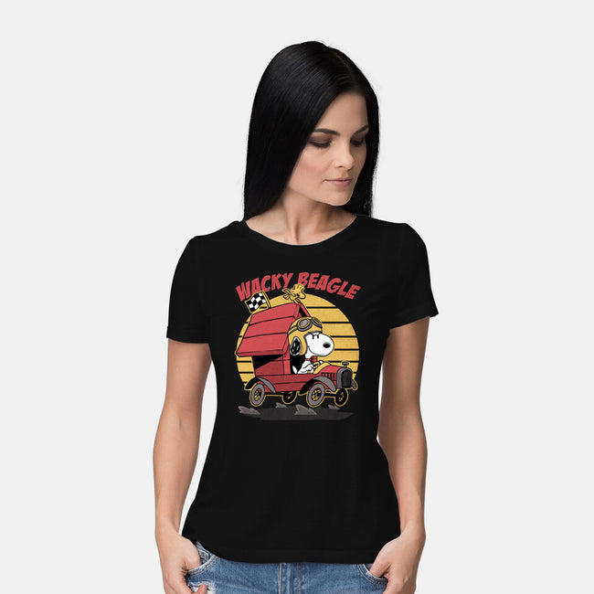 Wacky Beagle Car-Womens-Basic-Tee-Studio Mootant