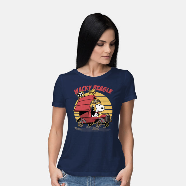 Wacky Beagle Car-Womens-Basic-Tee-Studio Mootant