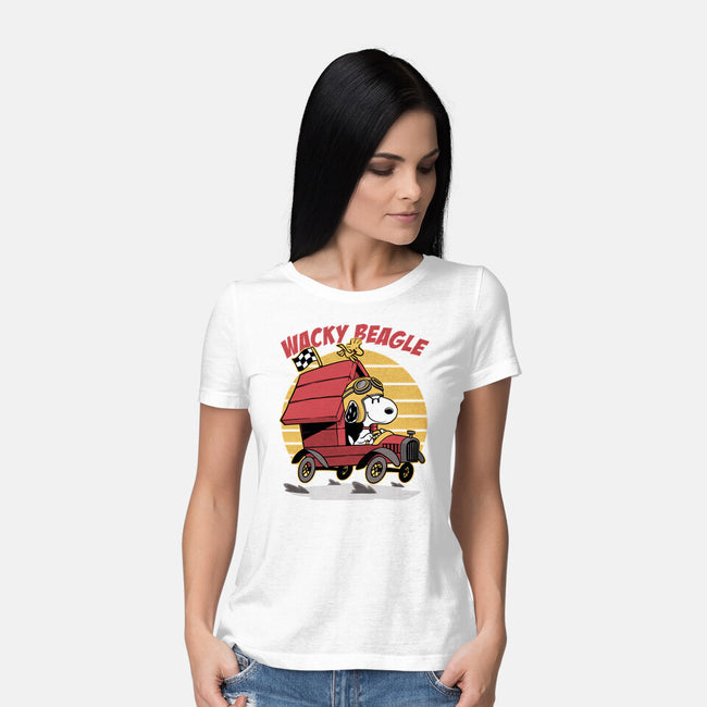 Wacky Beagle Car-Womens-Basic-Tee-Studio Mootant