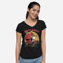 Wacky Beagle Car-Womens-V-Neck-Tee-Studio Mootant
